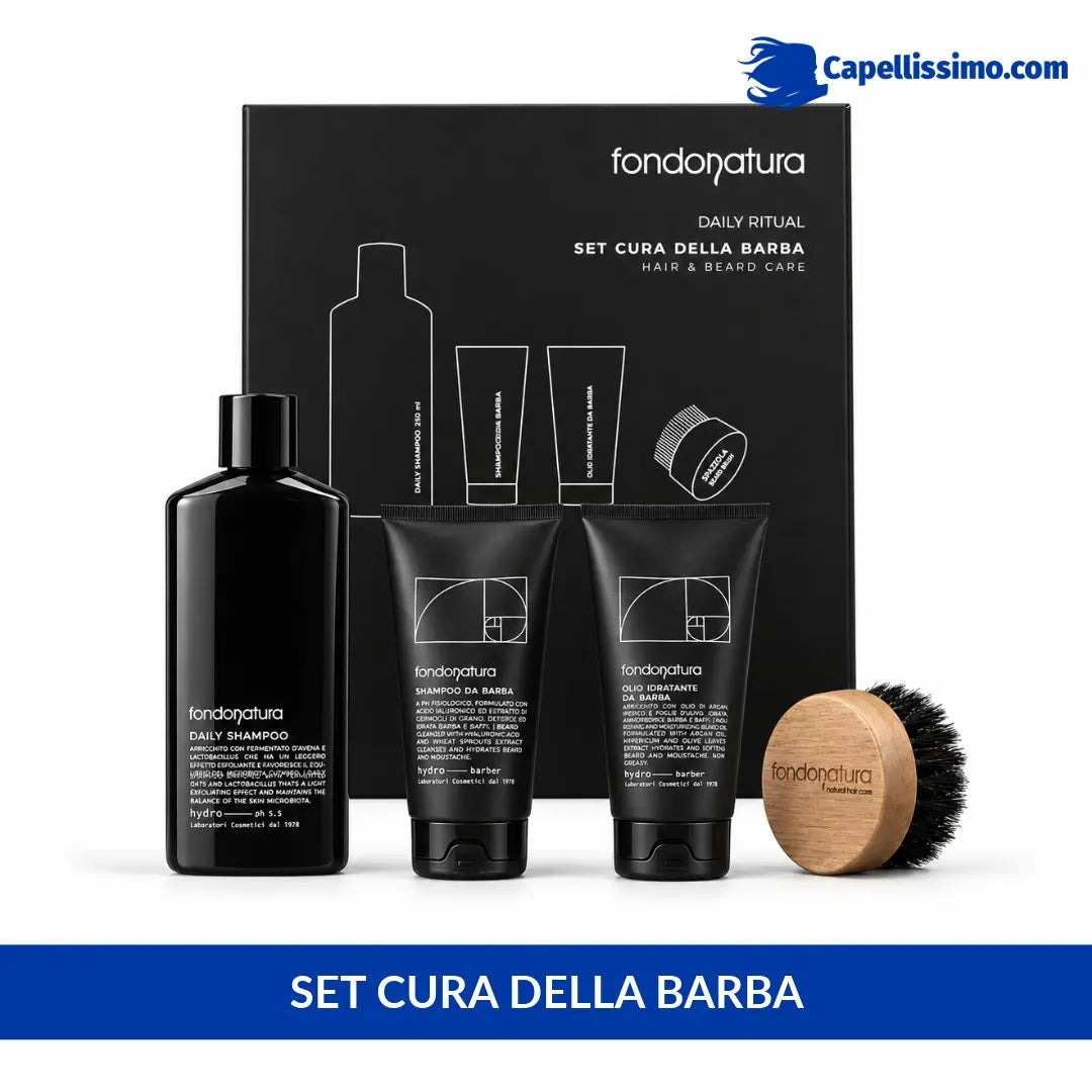 Set Cura della Barba, con Shampoo, Olio e Spazzola